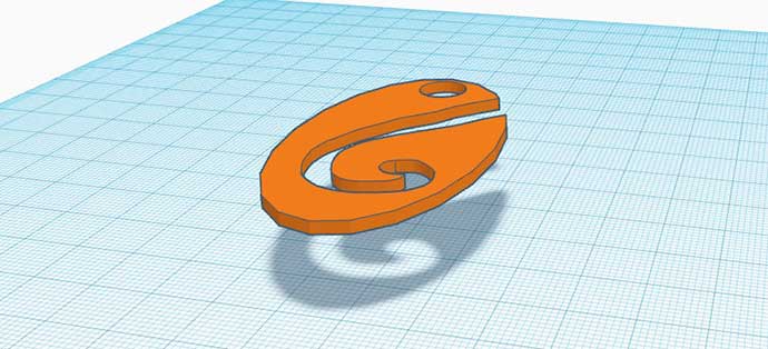 Screenshot of a 3D pendant in a 3D modelling program