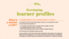 Developing learner profiles