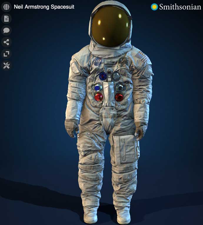 A computer model of Neil Armstrong's spacesuit