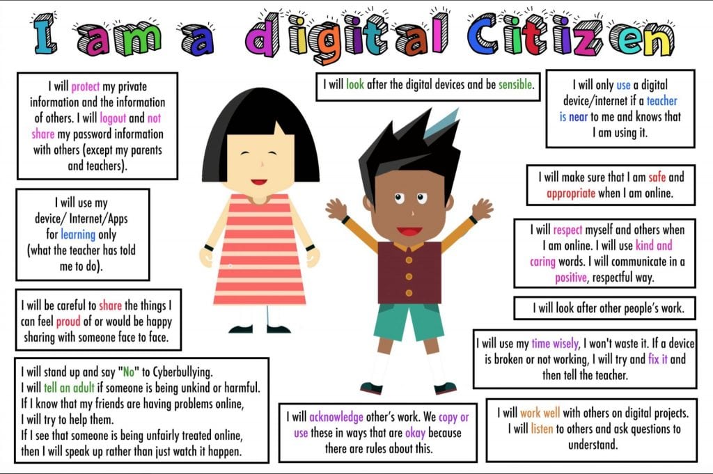 Digital citizenship agreement from Freeman School