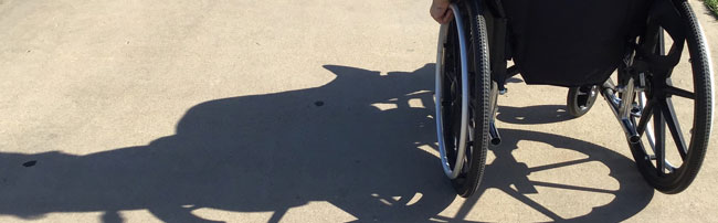 A student in a wheelchair