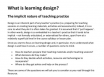 What is learning design?