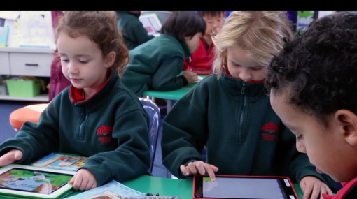 Children using iPads